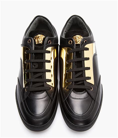 versace black and gold shoes|versaceshoes price.